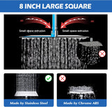 Shower Head,8”Rain Shower Head with Handheld Spray Combo with 11'' Angle Adjustable Extension Arm/Flow