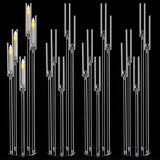 4pcs 5 Arm Acrylic Candelabra,Clear Candle Holder,45.7inch Tall Floor Candle Holders for Ceremony Birthday Party Home