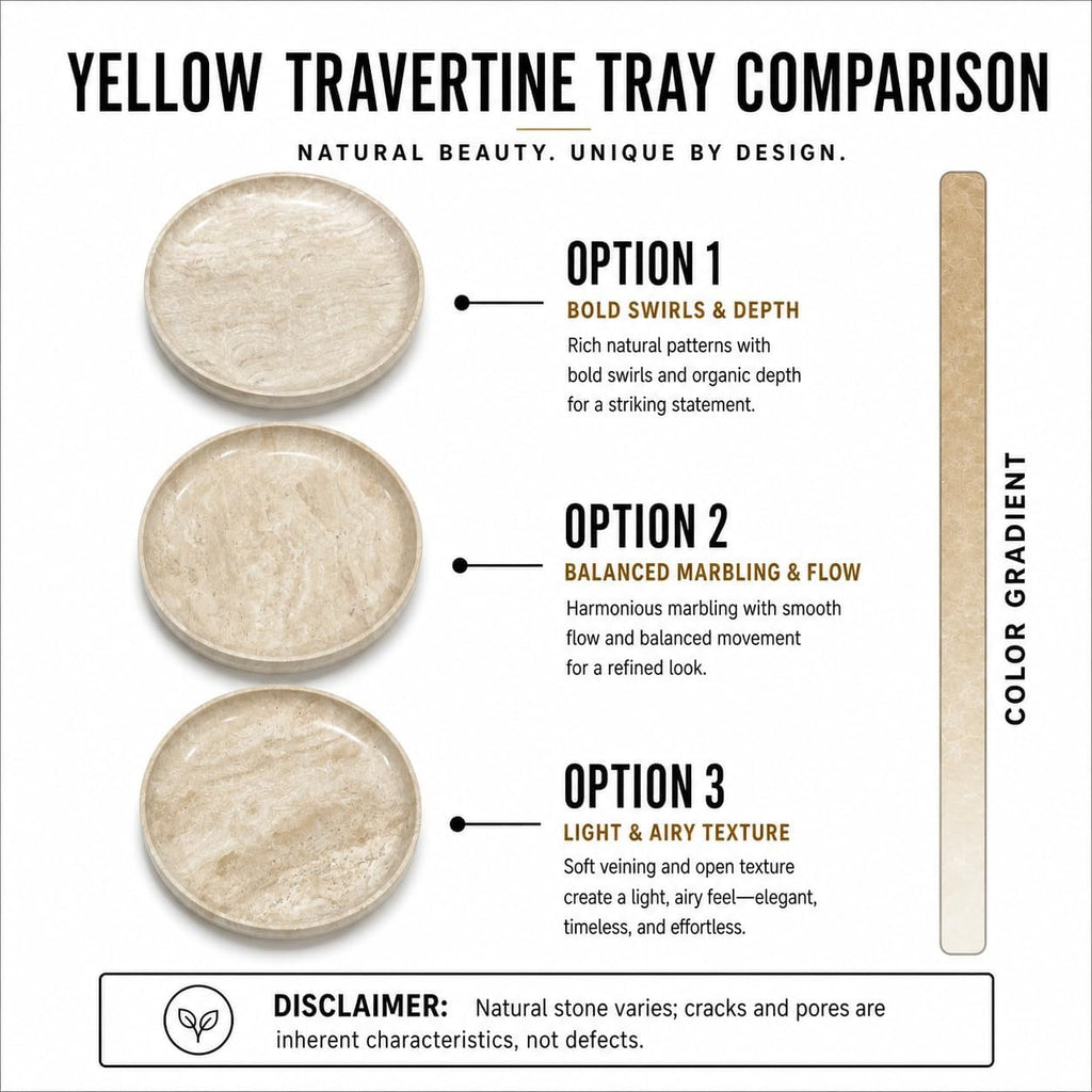 Beige Travertine Round Marble Tray, 10" Deep Dish Vanity Organizer | Honed natural stone bowl, high rim; holds