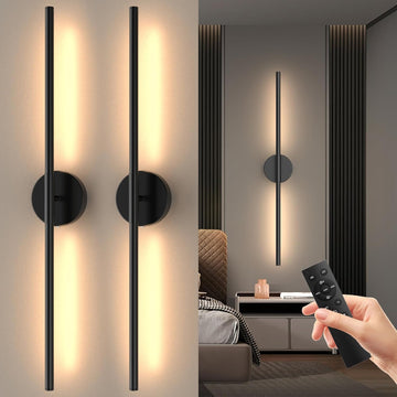 Battery Operated Wall Sconces Set of Two, Rechargeable Wall Lights with Remote Control, Dimmable 3000K-6000K LED Wall