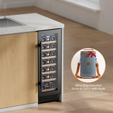 12" Wine Cooler Refrigerator 21 Bottle Wine Fridge Built-in or Freestanding with