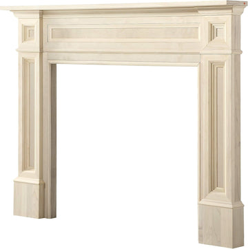 Rich Architectural Quality Wood Mantel Surround, 56"W 42"H, Unfinished