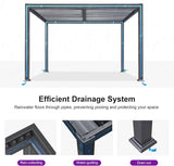Louvered Pergola 10' x 12' Aluminum Outdoor Pergola with Adjustable Louvers Roof and Integrated Drainage System 70 Mph