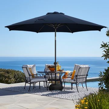 11FT Patio Umbrella with Base, Outdoor Umbrellas with Base Included, 8 Sturdy Ribs, Waterproof Fade Resistant