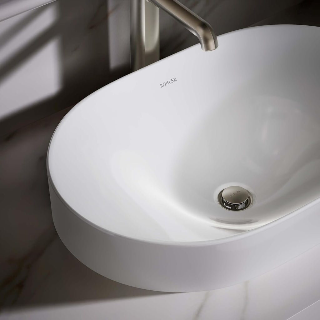31701-0 Chalice 22-3/4" Oval Bathroom Vessel Sink, Above Counter Vanity Sink Basin, with Overflow, No Faucet Holes
