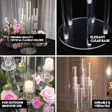 4 Set 5 Arm Acrylic Candle Holder, Mjkeomo 34.6'' Tall Candelabra Centerpieces for Tables Clear Candlesticks Holder