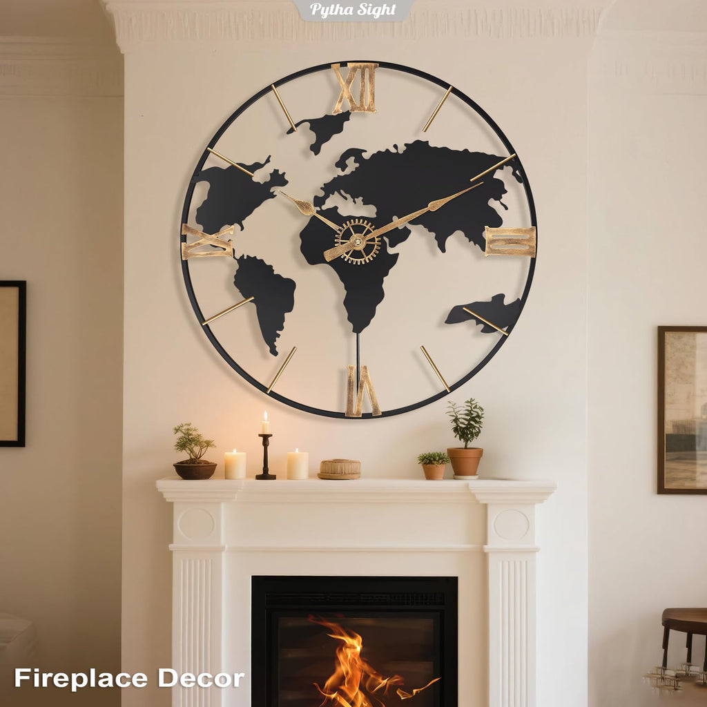 30 Inch Large Extra Giant Oversized Roman World Map Wall Clock