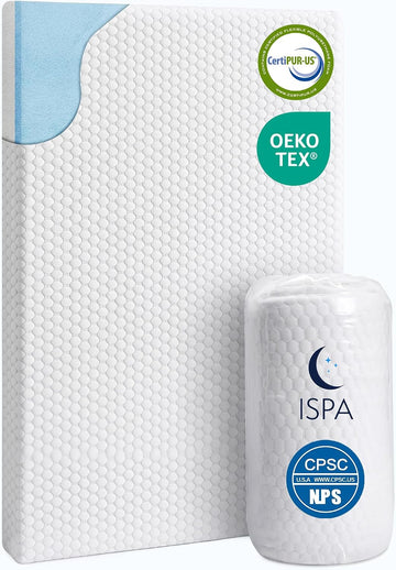 Pack and Play Mattress 38"x26"x3", Plush Memory Foam Crib Mattress Pad with Breathable Cover, Dual Sided Comfort for