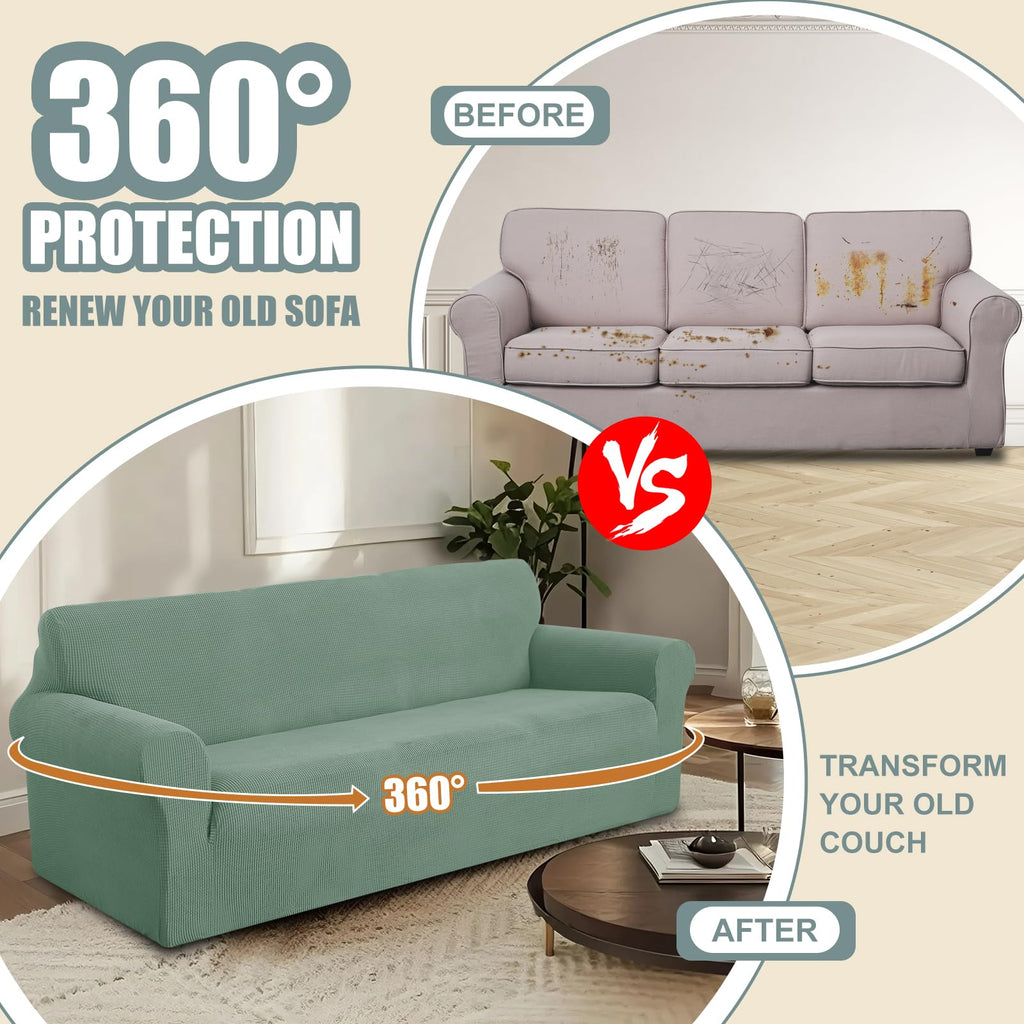 Stretch loveseat Covers Washable Sofa Slipcover, Olive Green