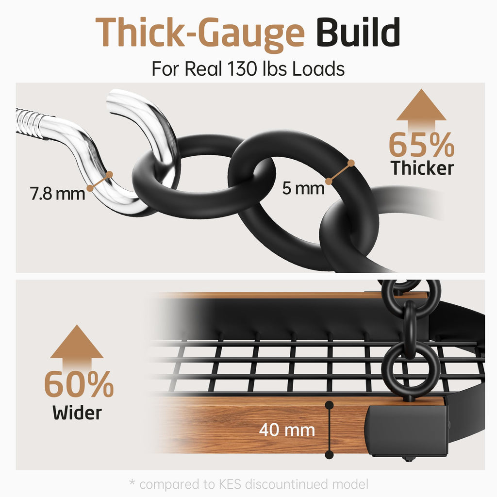 48 Inch Large Hanging Pot Rack Ceiling Mount with 130lb High-Capacity