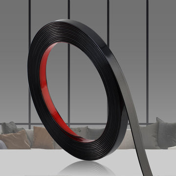 Glossy Black Peel and Stick PVC Molding Trim, Flexible DIY Wall Accent Strip for Mirror Frame, Cabinet, Edges &