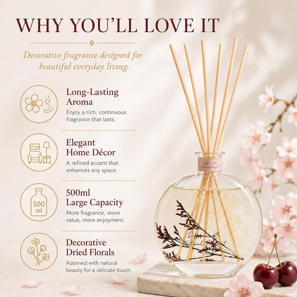 Black Cherry Reed Diffuser, 3.34 Fl Oz