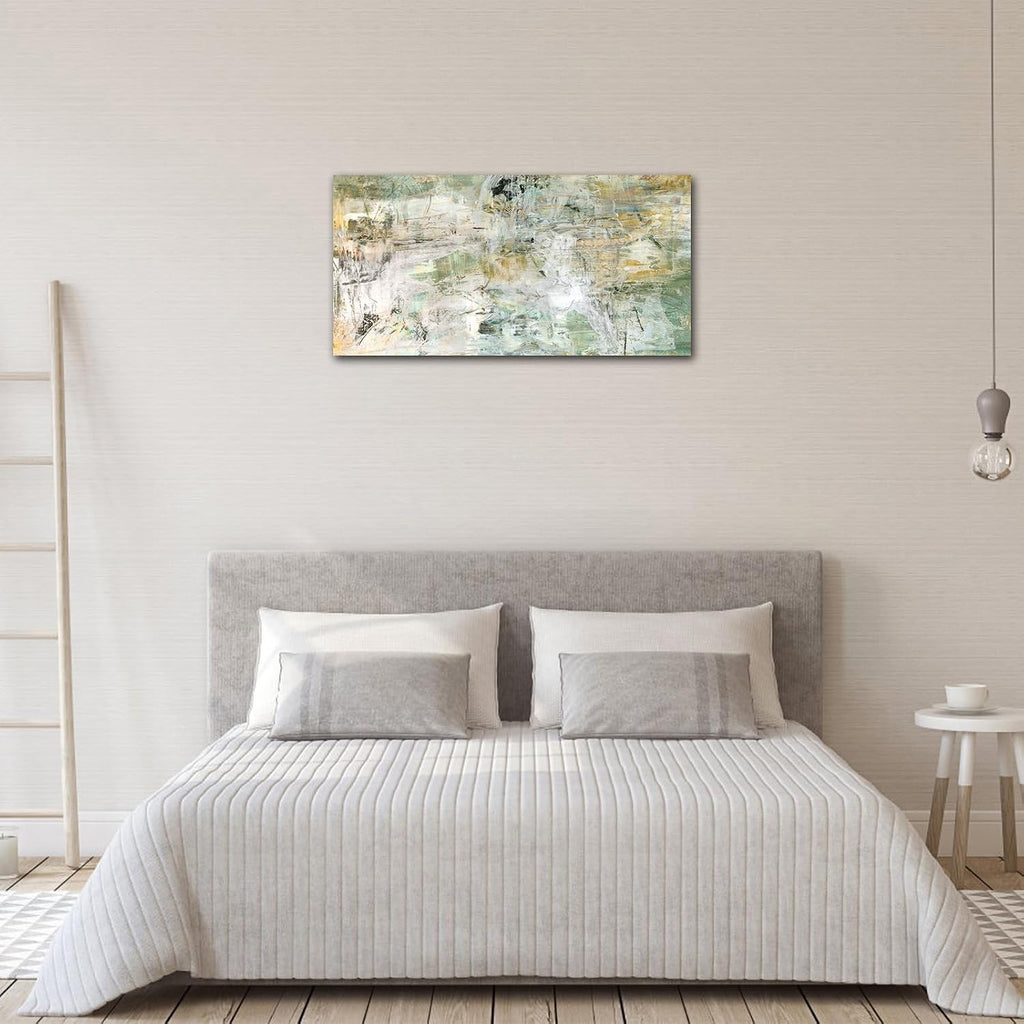 Brown Green Abstract Wall Art - Unearthed World Abstract Canvas Pictures for Wall Decor Modern Abstract Canvas