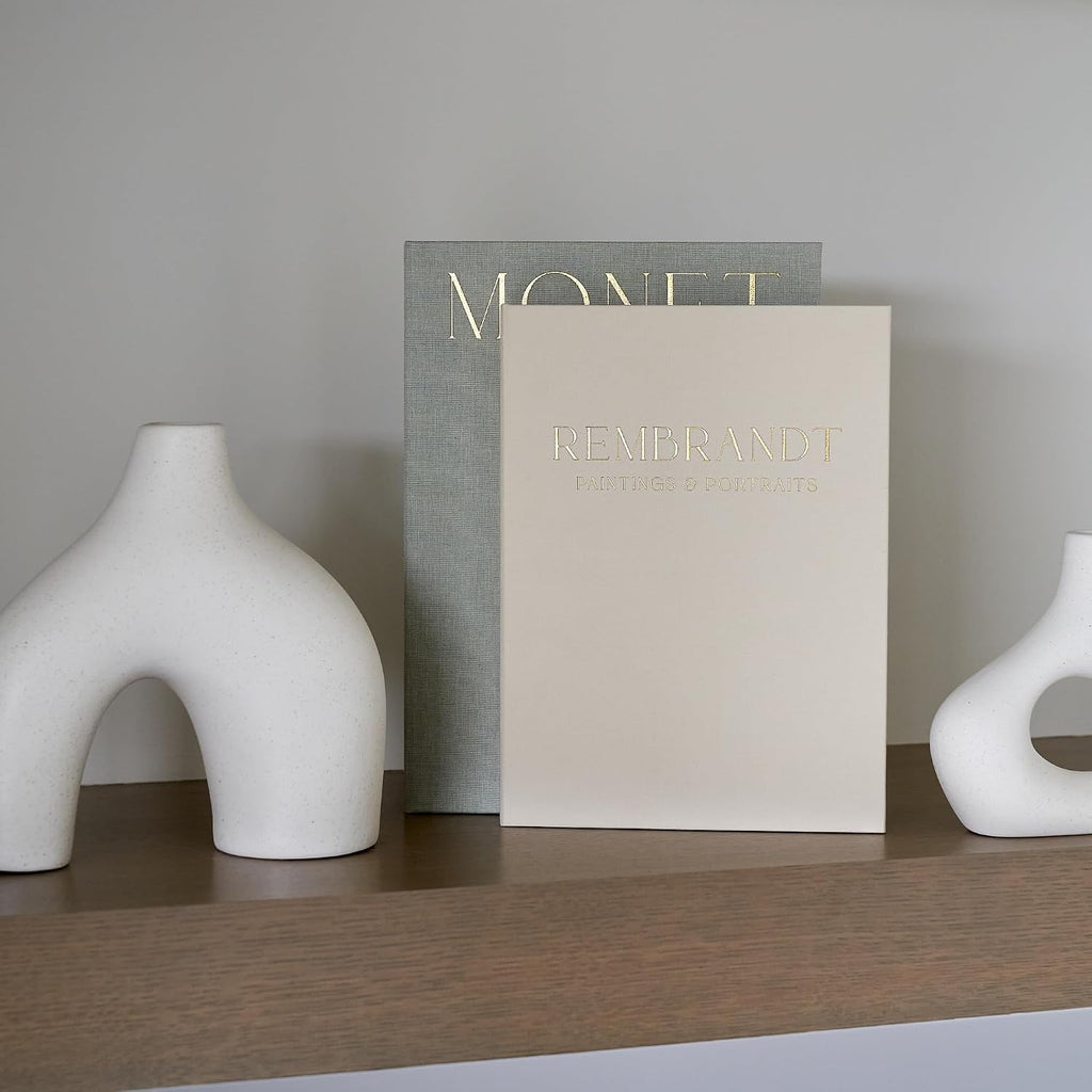 Set of 2 Beautiful Decorative Linen Books - Aesthetic Faux/Fake Books for Modern Home Decoration on Coffee Table