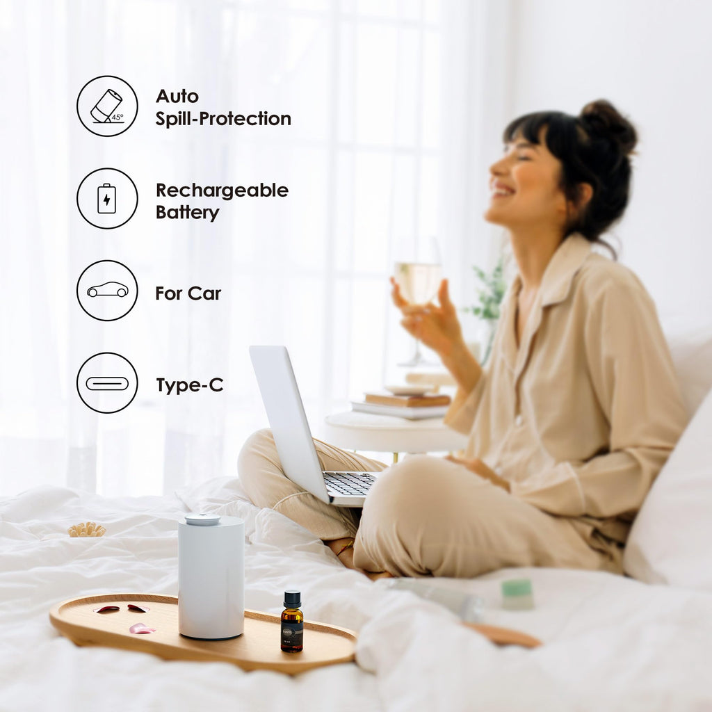 AN6 Waterless Diffuser for Essential Oil, Room, White