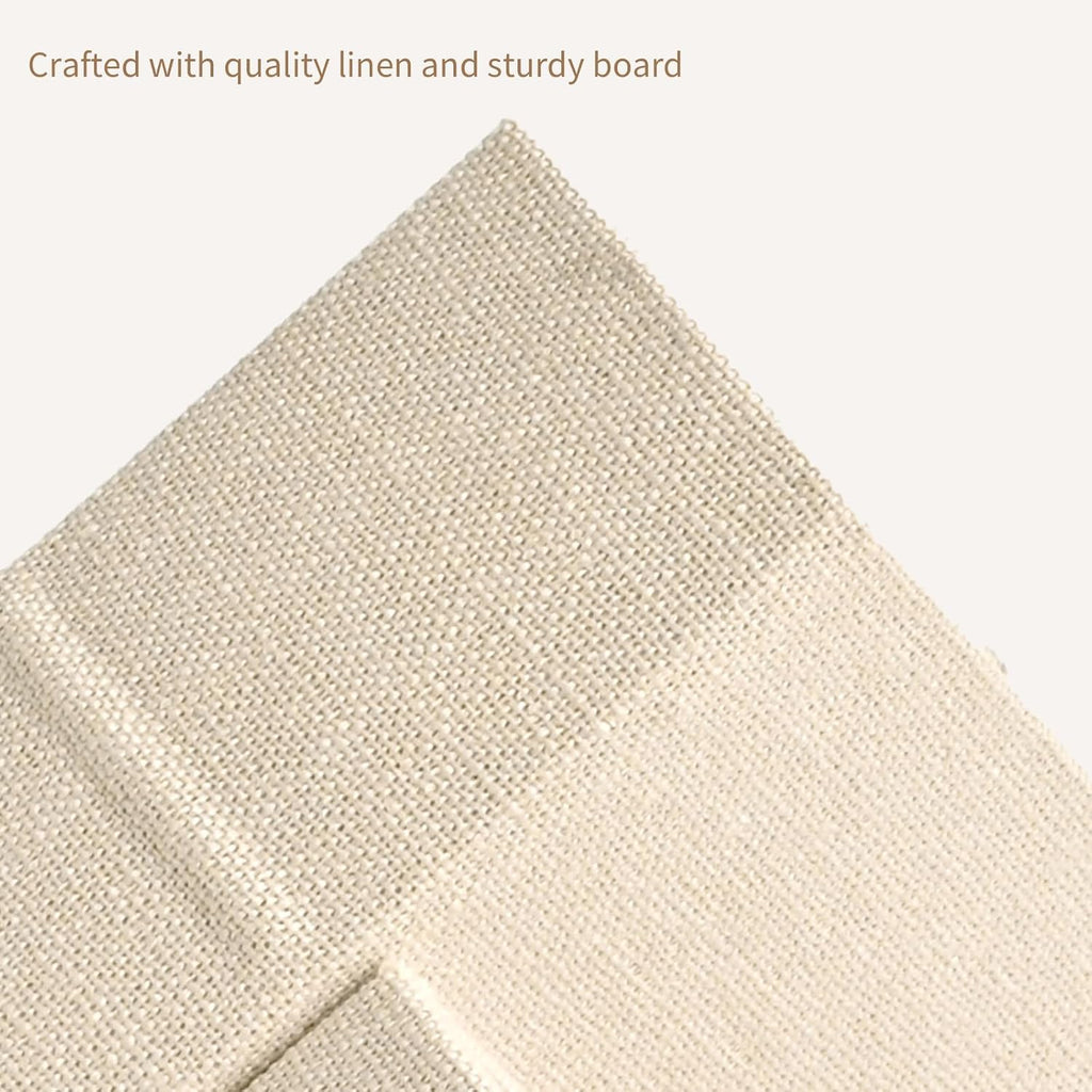 Decorative Book Boxes Set of 3 - Modern Faux Linen & Wood Hidden Storage for Coffee Table - Stackable Fake Books for