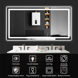 30"x48" LED Bathroom Mirror with Lights, Dimmable，Anti-Fog，Bathroom Vanity Mirror for Wall, Backlit + Front Lit