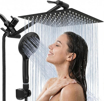 Shower Head, 8‘’ High Pressure Rainfall Shower Head/Handheld Shower Combo with 11'' Extension Arm