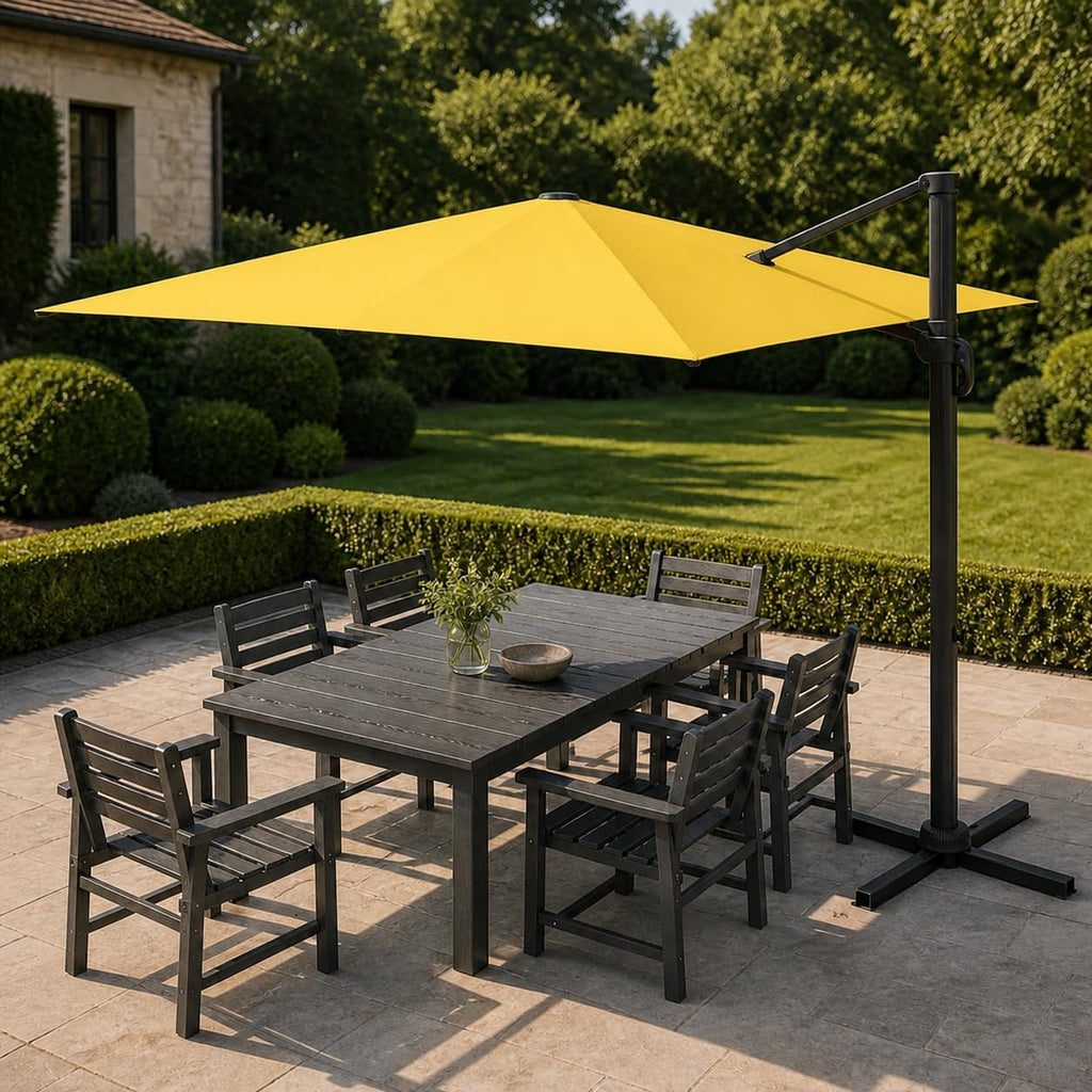 10x10 FT Cantilever Patio Umbrella with Base Included, Large Square Aluminum Offset Outdoor Pool Umbrella
