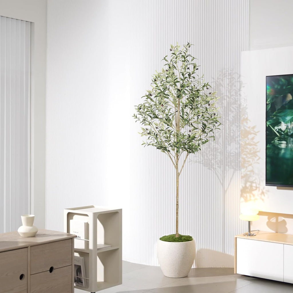 7FT Olive Trees Artificial Indoor - Faux Tree 7 Feet Decor