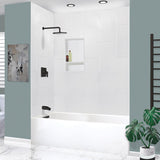UATLN603220-L-MB Unity 60-in x 32-in x 20-in Alcove Acrylic Bathtub Kit With Left Hand Drain, White/Matte Black