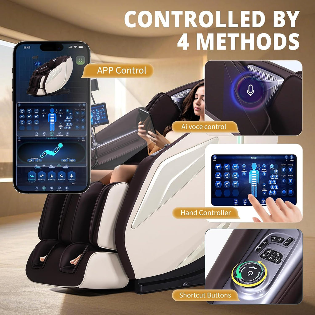 4D Massage Chair Full Body Zero Gravity Recliner,55" SL-Track Massage Chair | 15 Auto Modes,11 Technique,40 Airbags