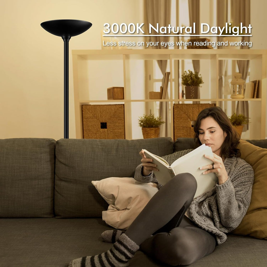 30W Torchiere Floor Lamp - 3600LM Super Bright LED Floor Lamp