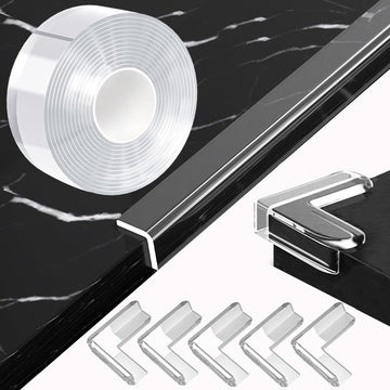1.18 in x 16.4 FT,Clear Edge Corner Protector Baby Proofing with 6 Corners,Self Adhesive Protective Bumper Guards for
