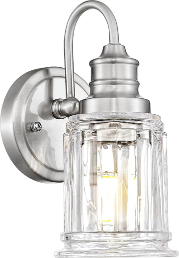 Brushed Nickel Wall Sconce, HWH Modern Sconce Wall Lighting Vanity Sconce Lights , 1-Light Wall Sconce with