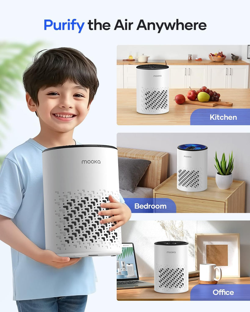 Air Purifiers for Bedroom Home, HEPA Air Purifier for Home Pets with Fragrance Sponge for Smoke Dust