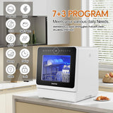 Portable Dishwashers for Camping and Home with 5l Water Tank, Hose, LED Light, 10 Wash Programs, Baby Care Mode