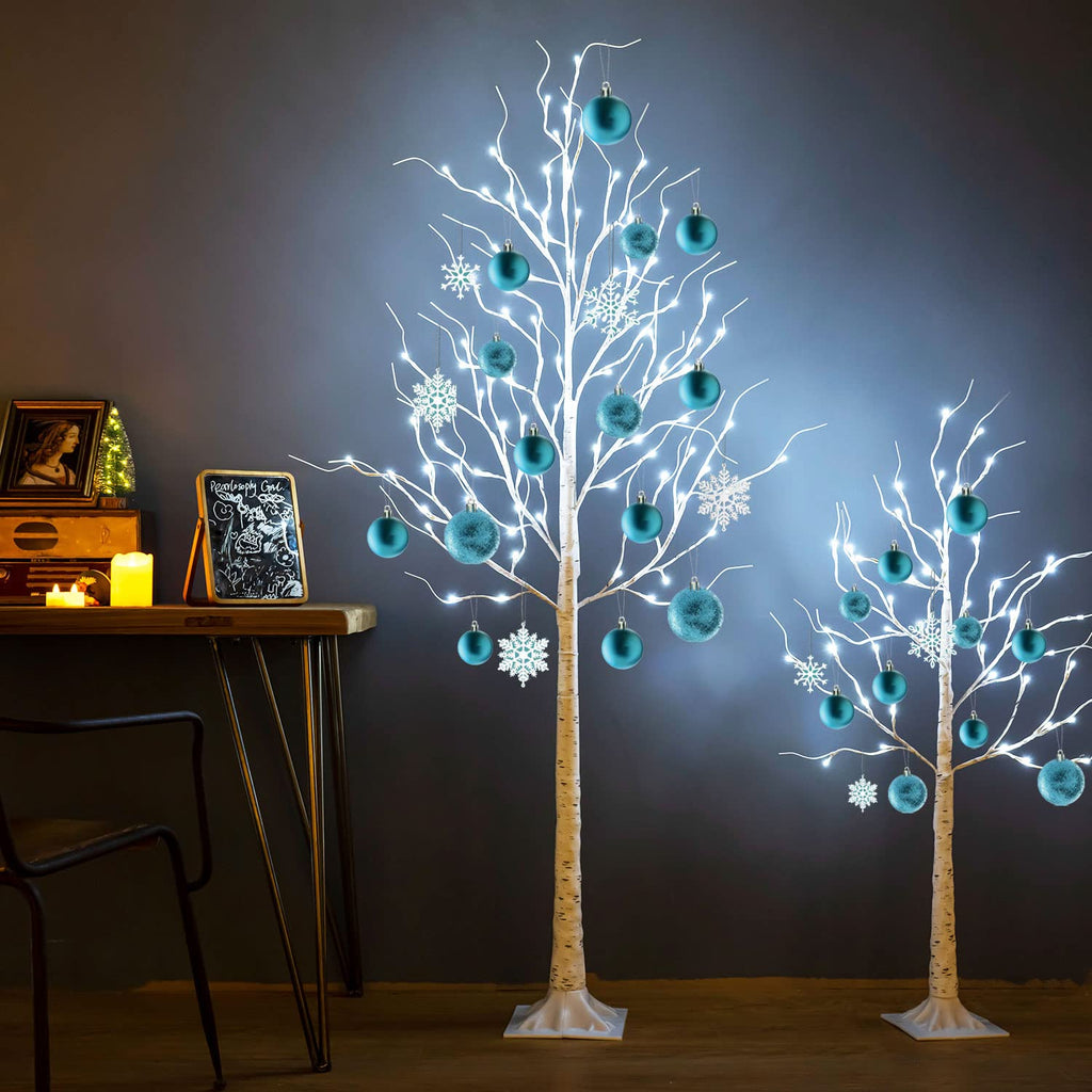 Lighted Birch Tree, 8ft Birch Tree Lights, Large Artificial Twig Tree Light 9Modes Timer for Indoor Outdoor