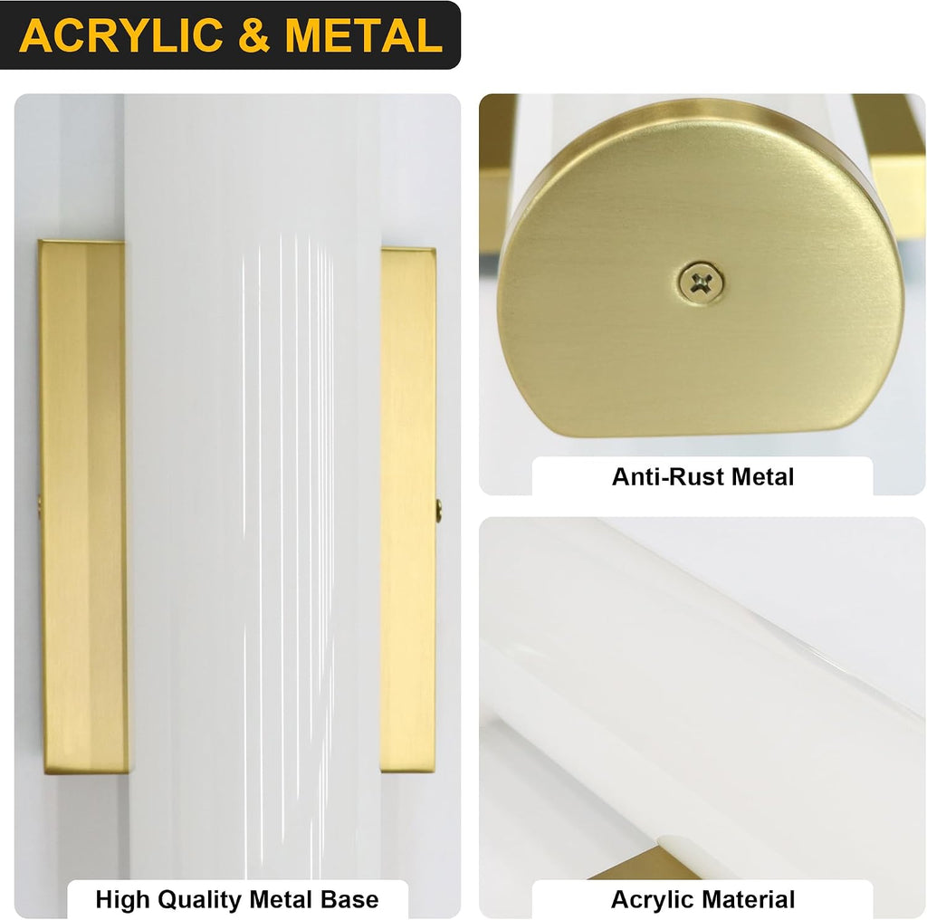 16in Modern Wall Sconces, Dimmable Bathroom Vanity Lights, 3000K Warm White LED Indoor Sconces Lighting for Bathroom