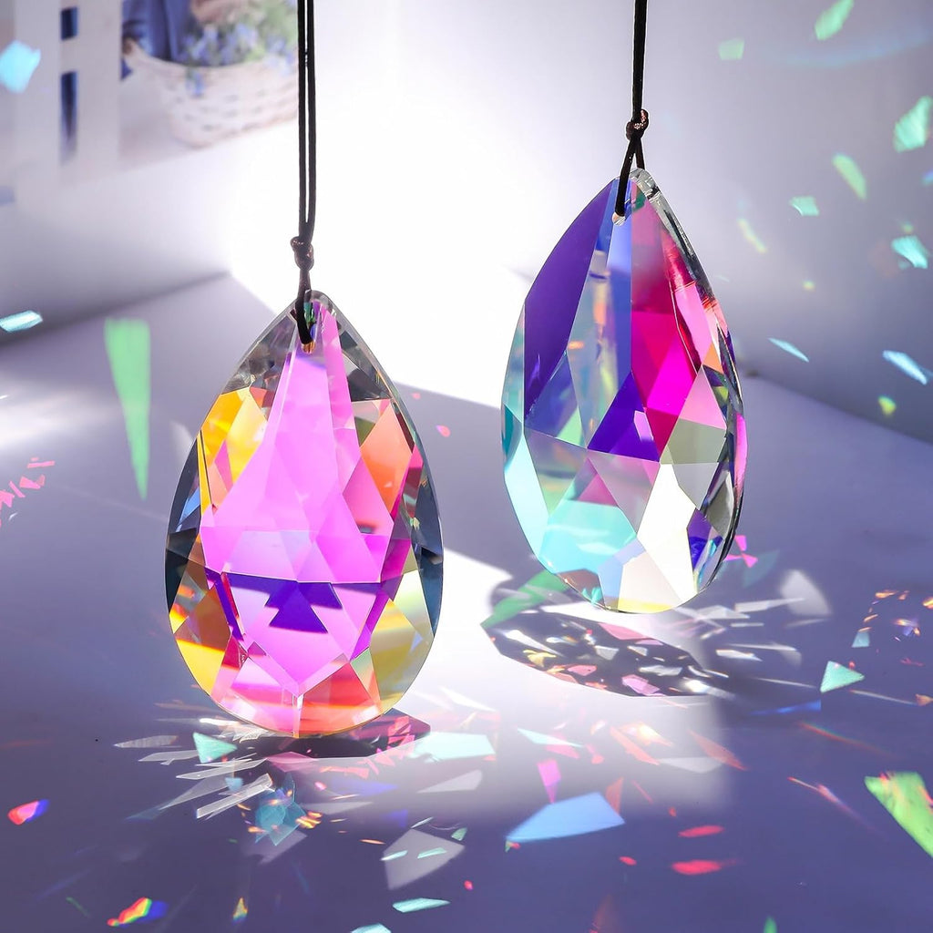 5Pcs 3-inch Crystal Sun Catcher Prisms for Windows Garden Patio