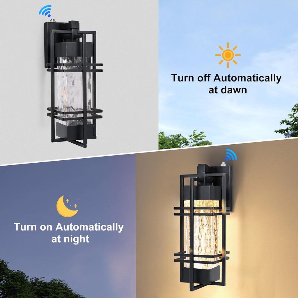 Dusk to Dawn Outdoor Front Porch Light Fixtures Wall Mount,2 Pack Sensor Exterior Lighting Fixtures for House