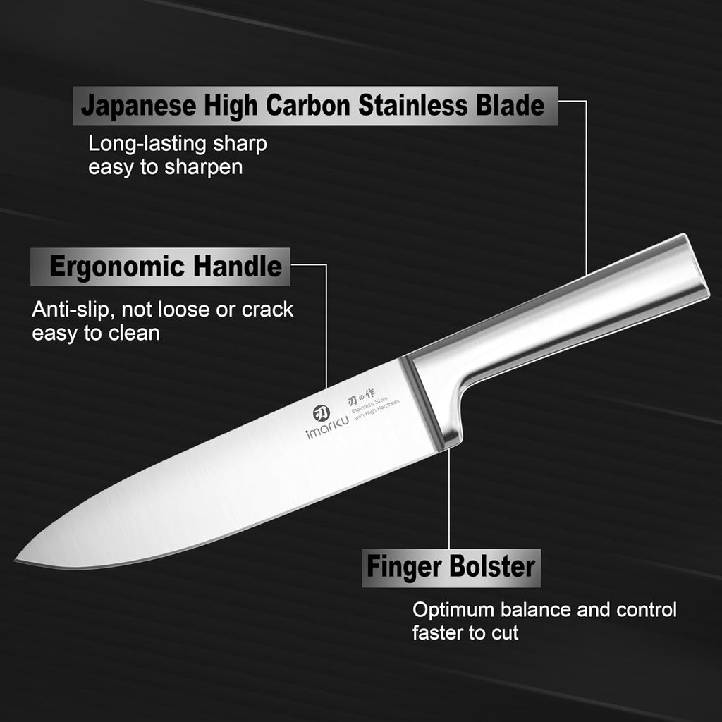 15-Piece Knife Block Set Built-in Sharpener, Japanese High Carbon Stainless Steel Kitchen Knife Set, Dishwasher Safe