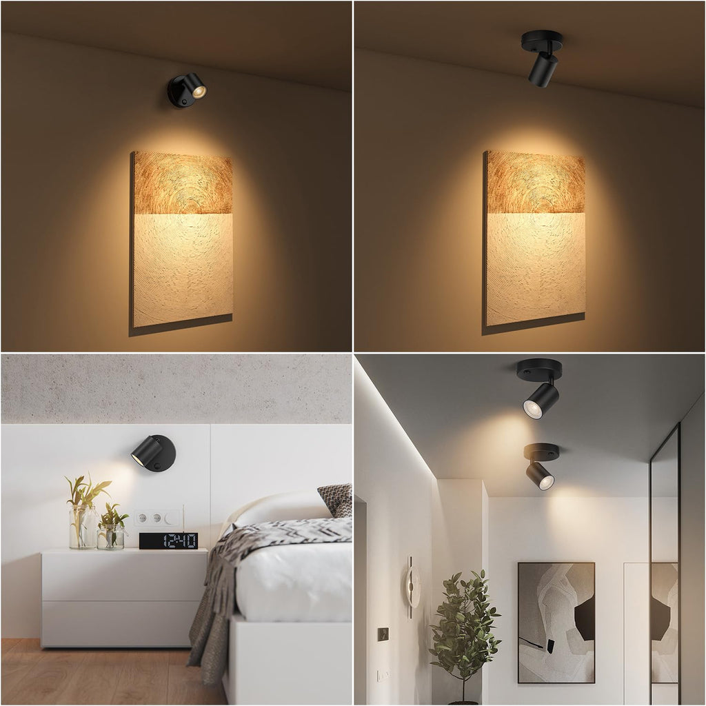 Directional Flush Mount Spot Light Dimmable Ceiling Spotlight Indoor LED Spot Lights Adjustable Wall Spotlight