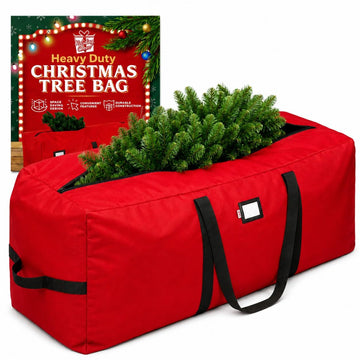 Heavy Duty Christmas Tree Storage Bag - Waterproof 600D Oxford Canvas with Reinforced Handles and Dual Zipper for 9