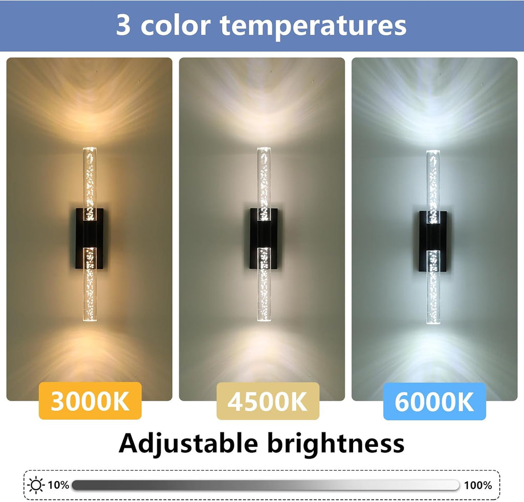 Crystal Wall Sconces Battery Operated,Wireless Wall Sconces Set of 2 with Remote,12000mah Rechargeable LED Wall Lamp