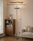 Wood Torchiere Floor Lamp, Super Bright Stepless Dimmable LED Uplight Standing Lamp with Remote Adjustable Color