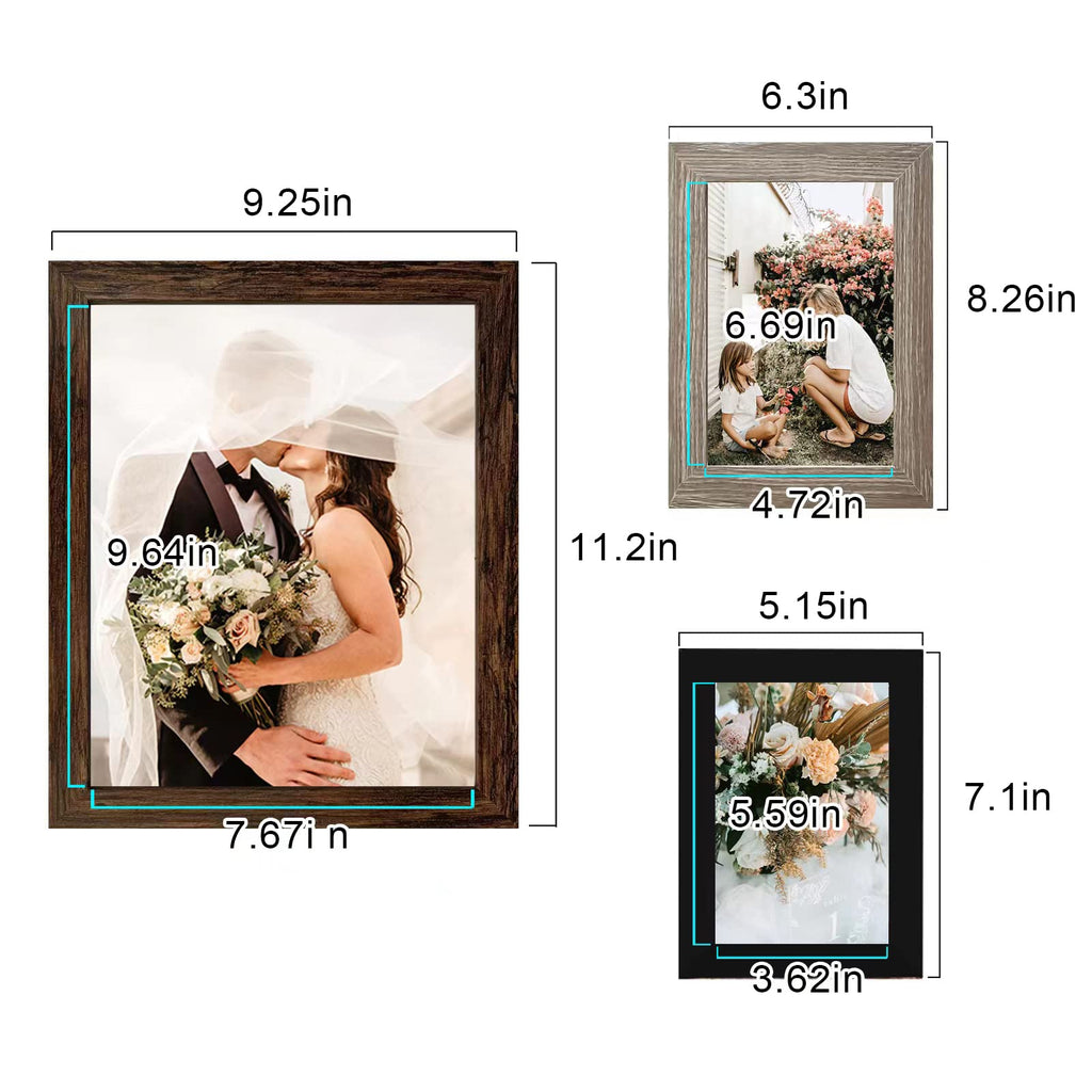Gallery Wall Frame Set, Picture Frames Collage 10-Pack for Wall or Tabletop with 8x10 5x7 4x6 Frames in 3 Different
