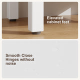 16" Bathroom Vanity with Sink, Freestanding Wooden Bathroom Vanity Cabinet with Soft-Closing Door and Metal Handle, Modern Floor Standing Storage for Small Spaces，White