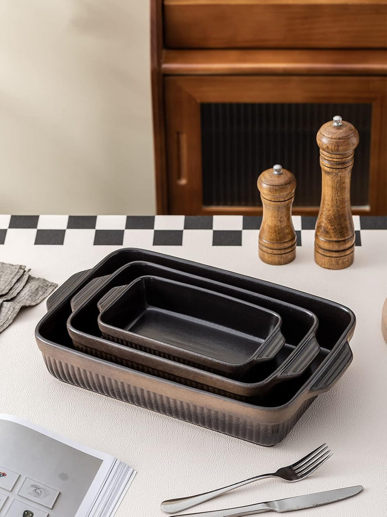 Ceramic Dishes, Rectangular Lasagna Pans, Casserole Dishes, Bakeware Set for Cooking, Kitchen, Cake Dinner, 9 x 13