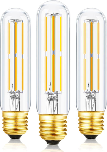 T10 Led Bulb,Dimmable 6W Led Tubular Bulbs, Soft White 3000K, 60 Watt Incandescent Bulb Equivalent, 3000K Soft White (3 Pack)