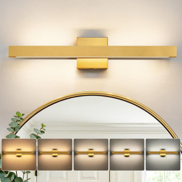 24 Inch Modern Vanity Light Gold Bathroom Light Fixture Over Mirror with Up & Down Lighting 20W Vanity Lighting