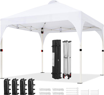 10x10 Pop Up Canopy Tent, Easy Set-Up Commercial Gazebo - White