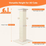Cat Scratching Post 33 Inch Nature Sisal Cat Scratch Post for Indoor Cats, Large Cat Scratcher Protect Your Furniture