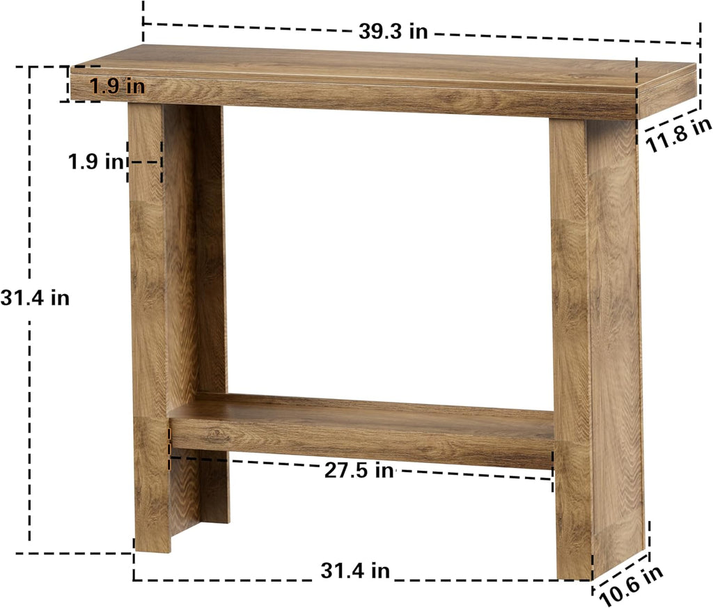 Farmhouse Wood Entryway Table Narrow Console Tables with Storage Behind The Couch Sofa, Entrance Side Table with