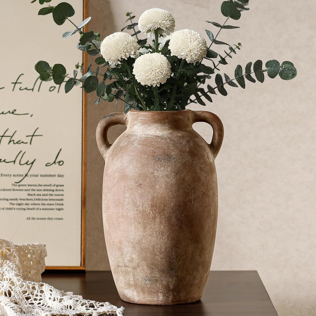 Brown Ceramic Vase-Boho Decorative Vase,Terracotta Tall Vases Decorative Pottery are Suitable