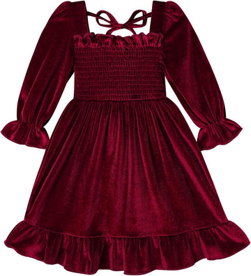 Toddler Girls Fall Dress Winter Clothes Long Sleeve Velvet Dresses Princess Party Outfits